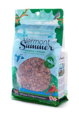 vermont summer vegan granola with almonds and cranberries